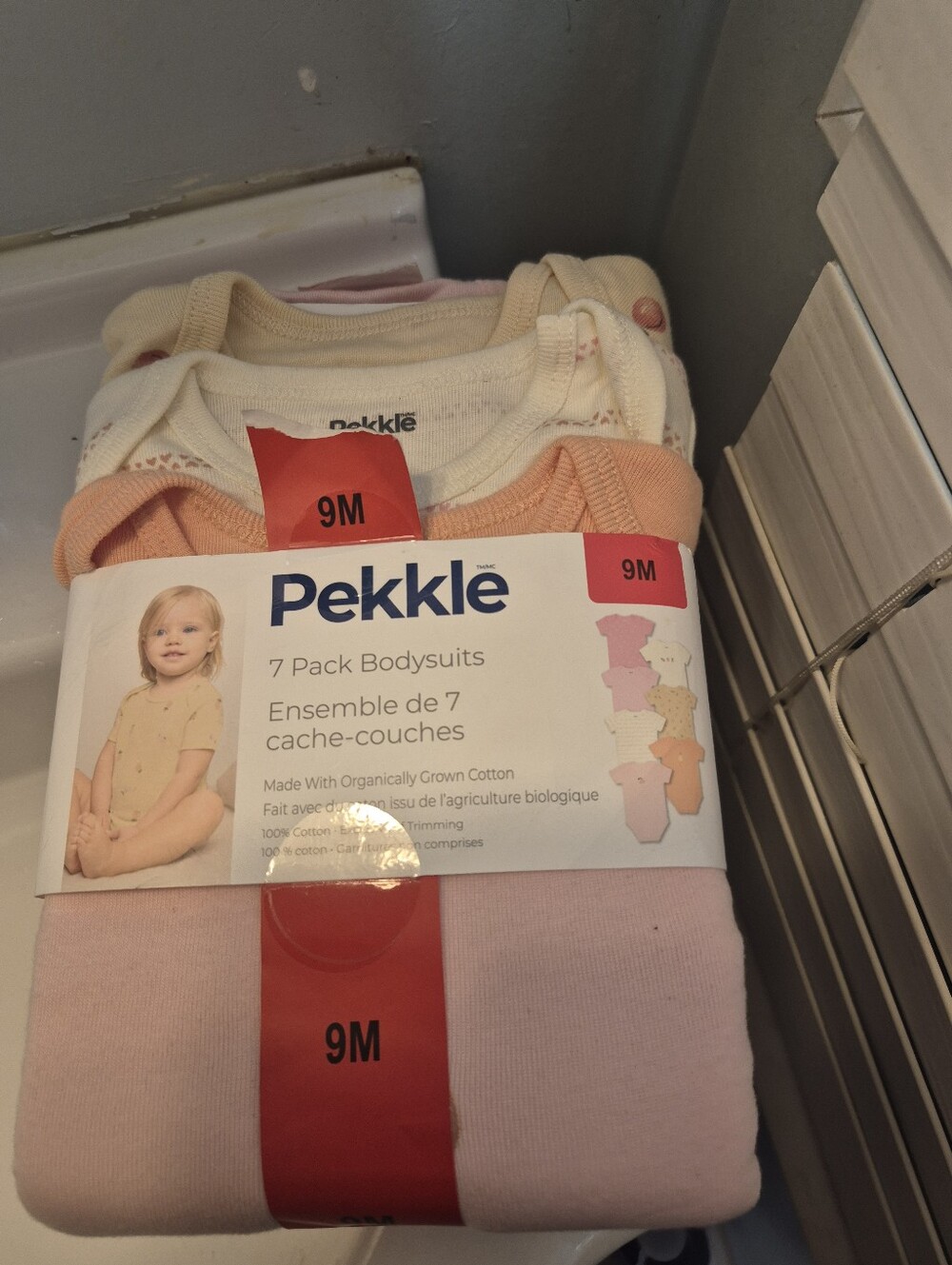 Pekk(le) 7-Pack Baby Bodysuits – Pink & Cream